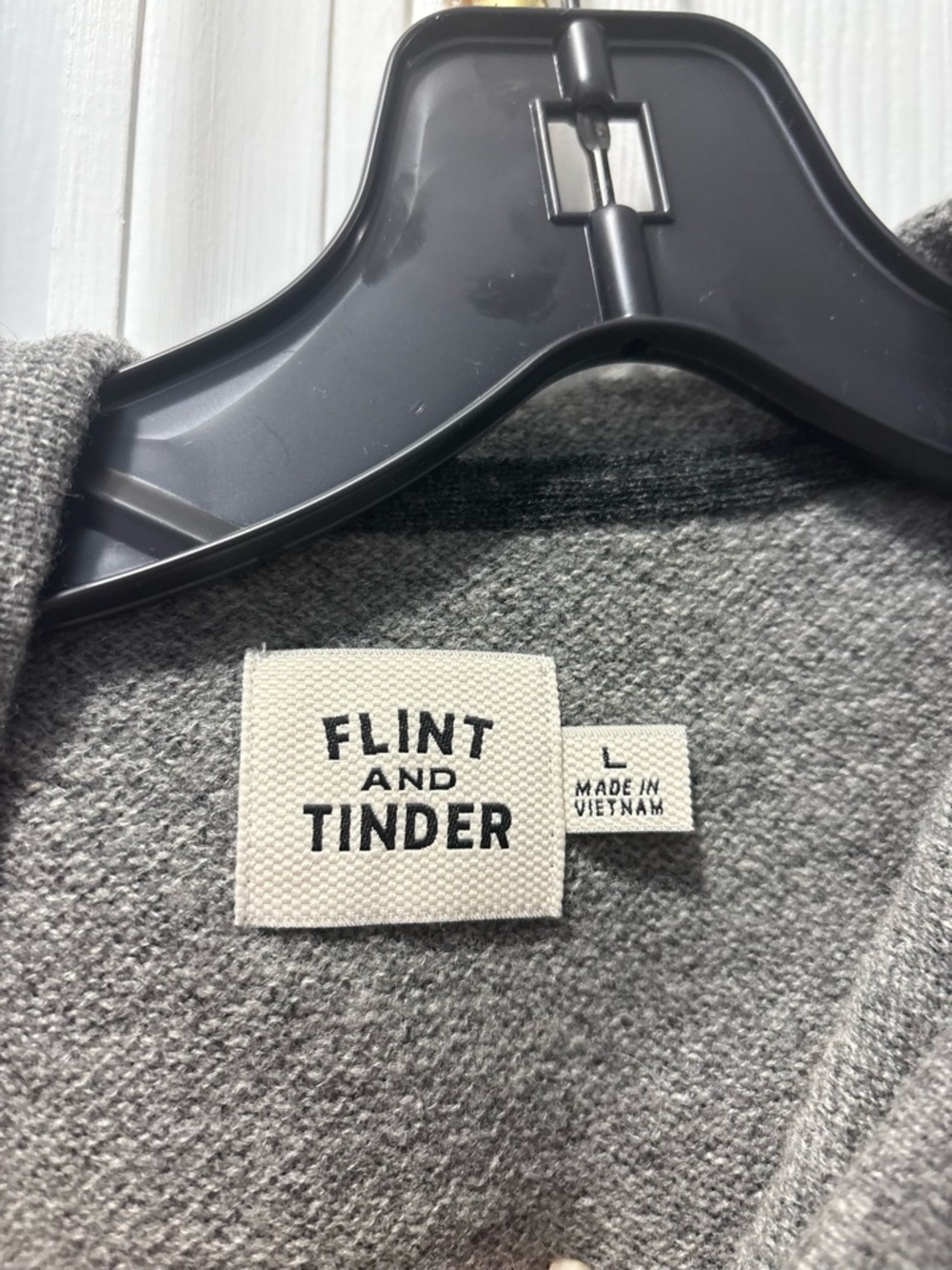Flint and Tinder Fine Merino Wool Sweater Hoodie Mid Gray Size Large - Picture 5 of 5